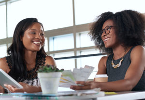 Two Business Women looking at Tablet